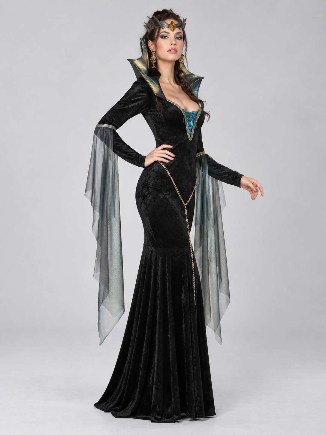 Costume: Black Dress with High Collar