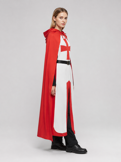 Templar Costume with Red Cape side view