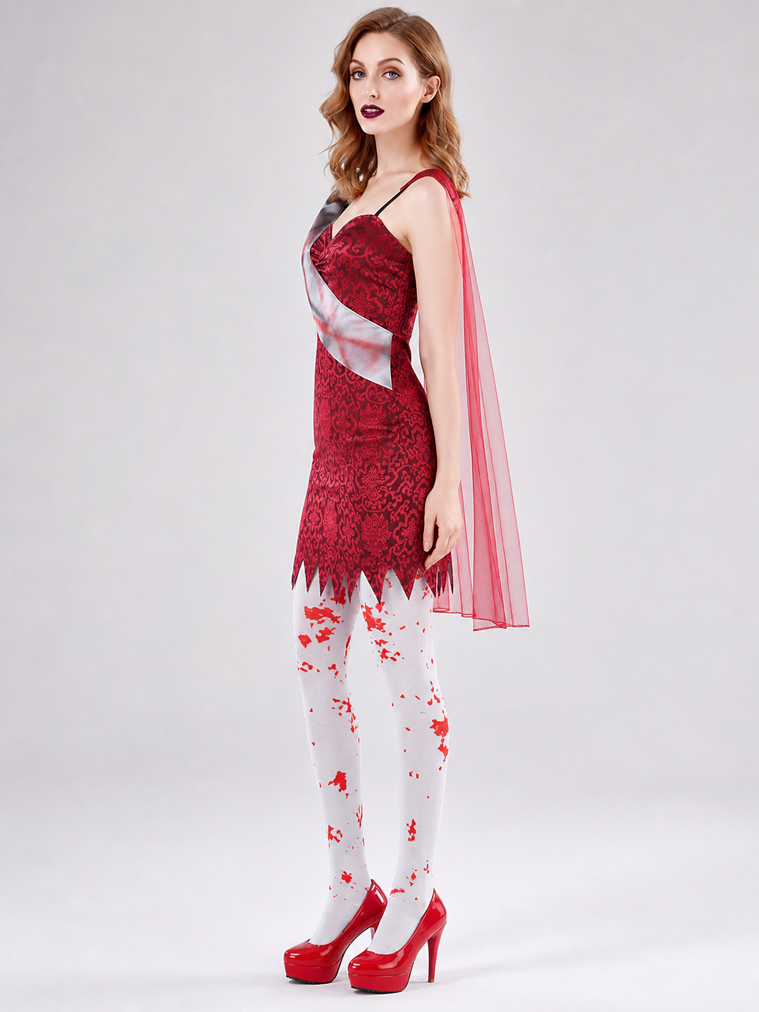 Vampire Costume with Dress and White Cape