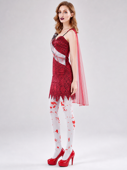 Vampire Costume with Dress and White Cape
