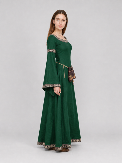 Medieval-Style Dress with Wide Sleeves