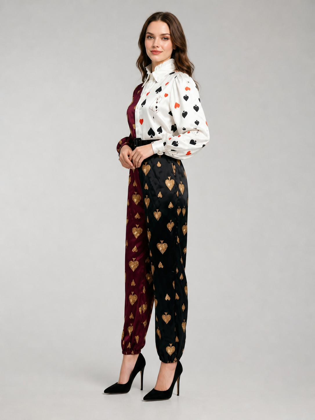 Cosplay Jumpsuit with Playing Card Suits