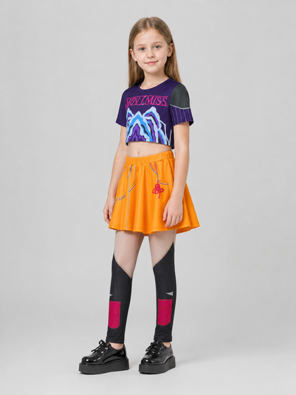 Superhero Cosplay Costume: Top and Skirt, Stage Style side view