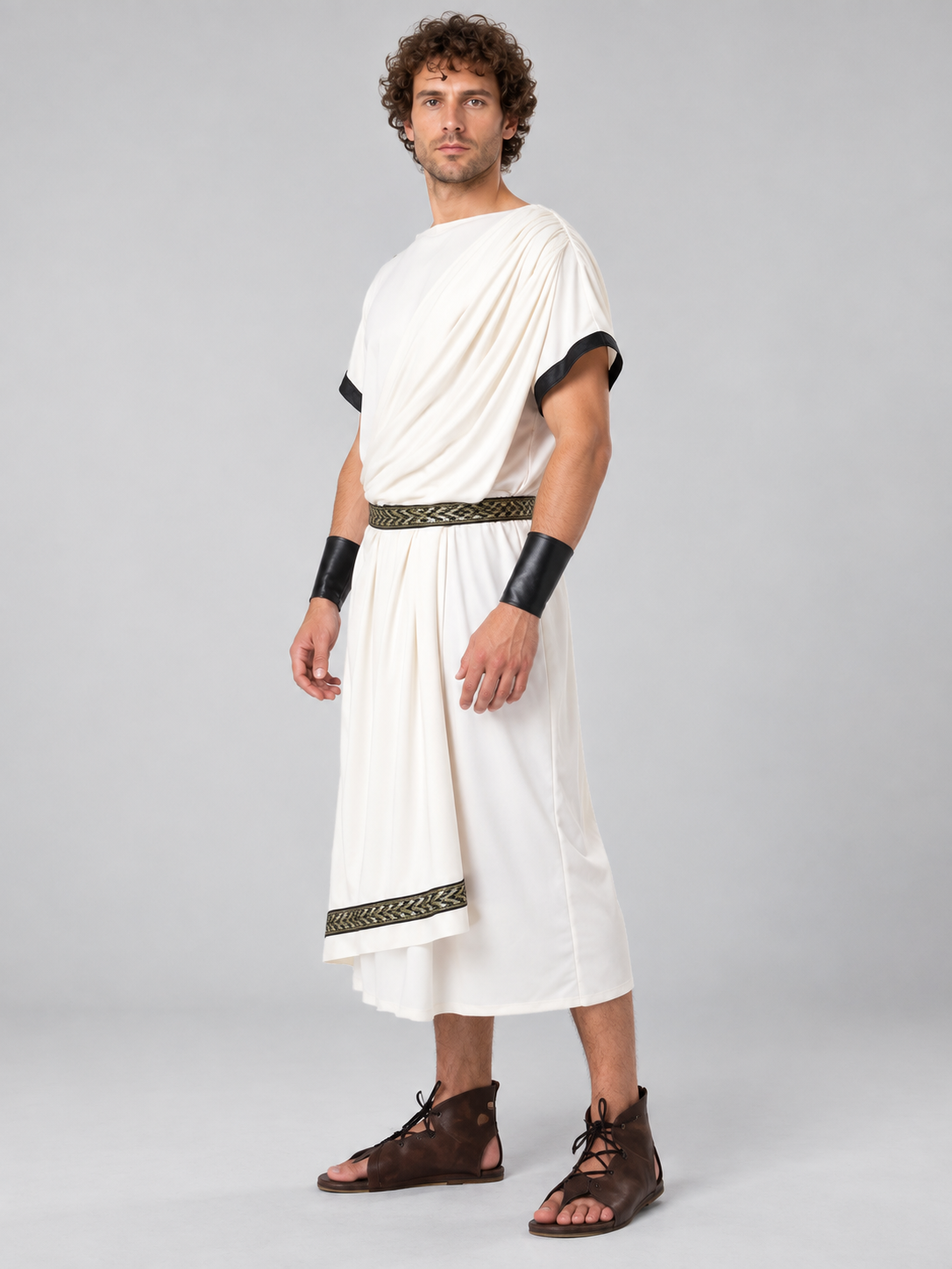 Ancient-Style Carnival Costume with Draped Tunic side view