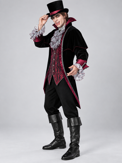 Vampire Carnival Costume with Jabot and Top Hat