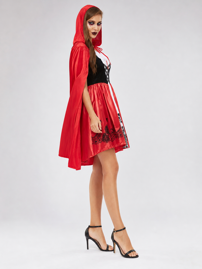 Little Red Riding Hood Costume: Hooded Dress with Cape