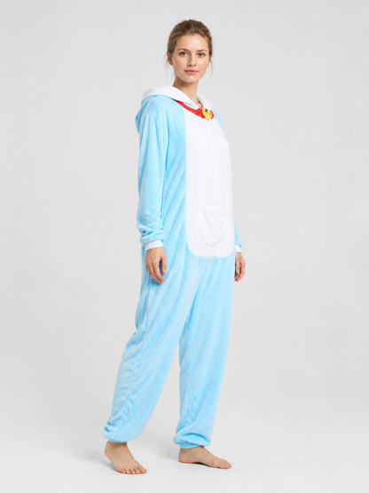 Husky Flannel Hooded Kigurumi Pajamas side view