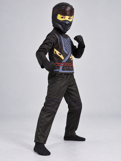 Kids' Ninja Costume Black with Mask