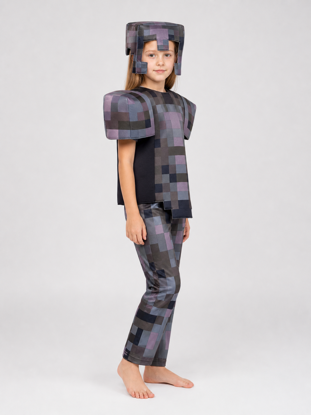Pixel Cosplay Costume with Helmet and Sword