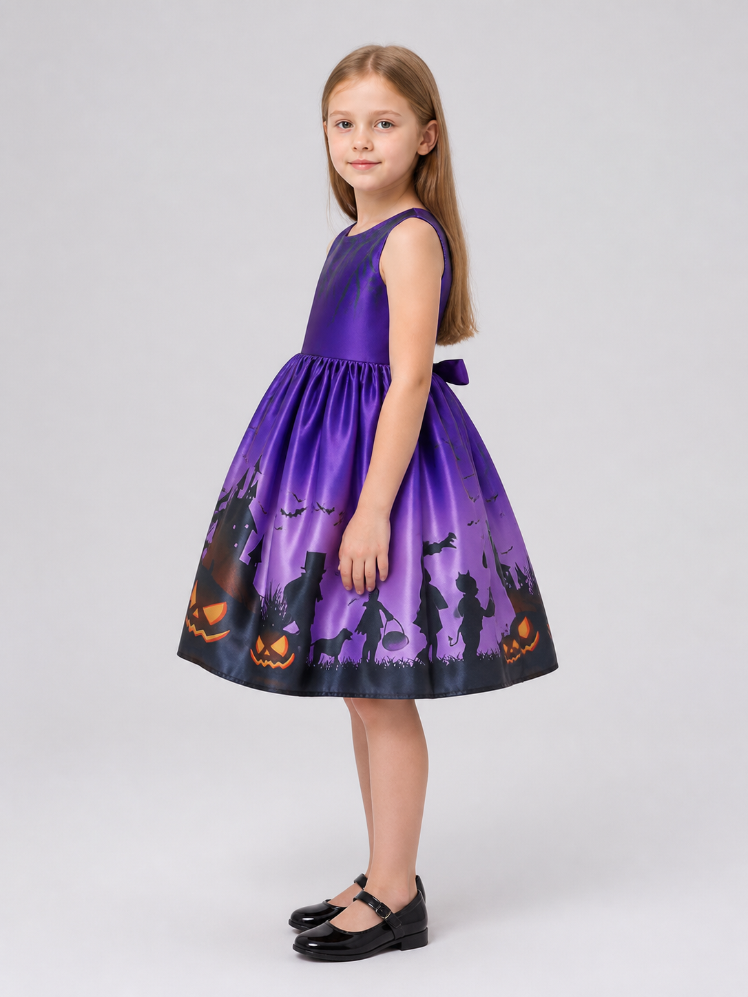 Children's Carnival Dress with Witch Hat side view