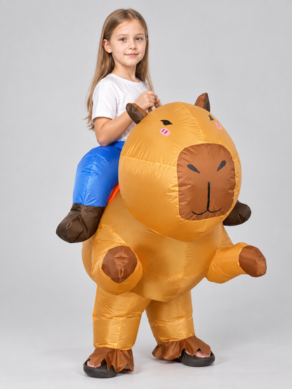 Inflatable Capybara Costume with Cartoon Face