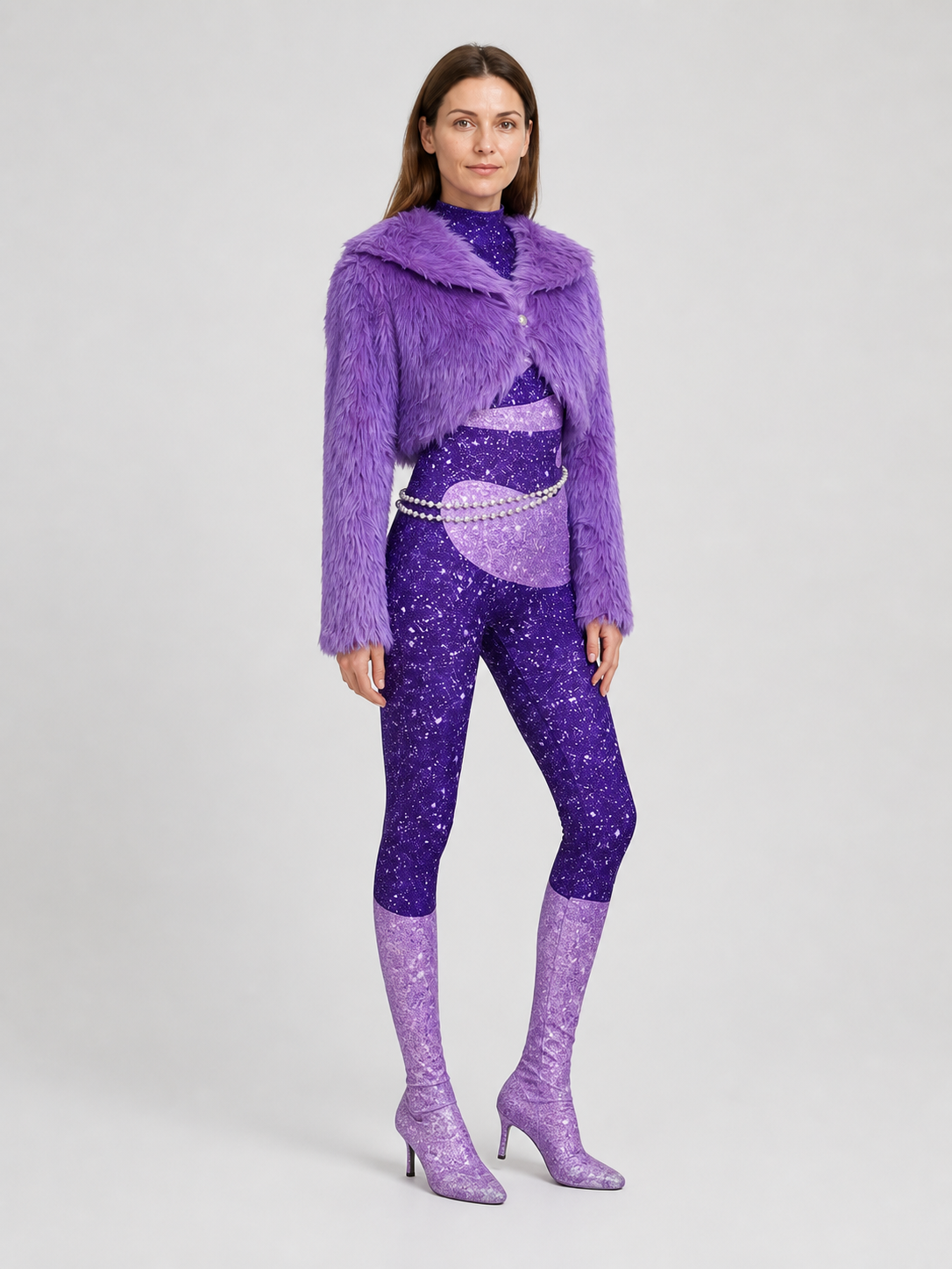 Gazelle (Shakira) Cosplay Costume: Jumpsuit, Jacket, Chain side view