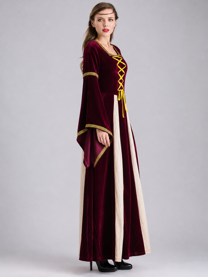 Palace-Style Cosplay Dress with Lace-Up Detail