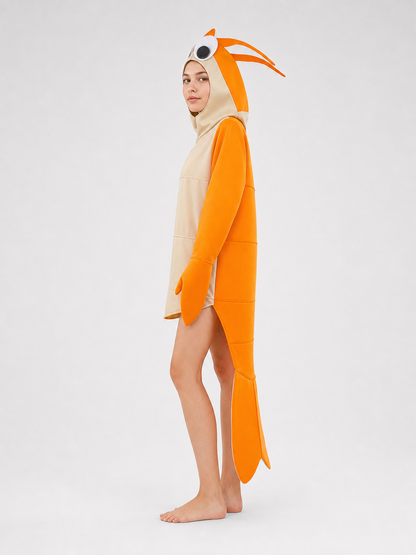 Shrimp One-Piece Costume with Hood
