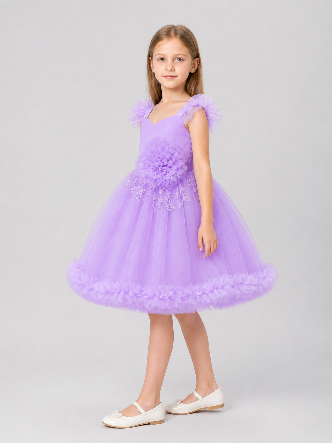Girls' Dressy Tulle Princess Dress side view