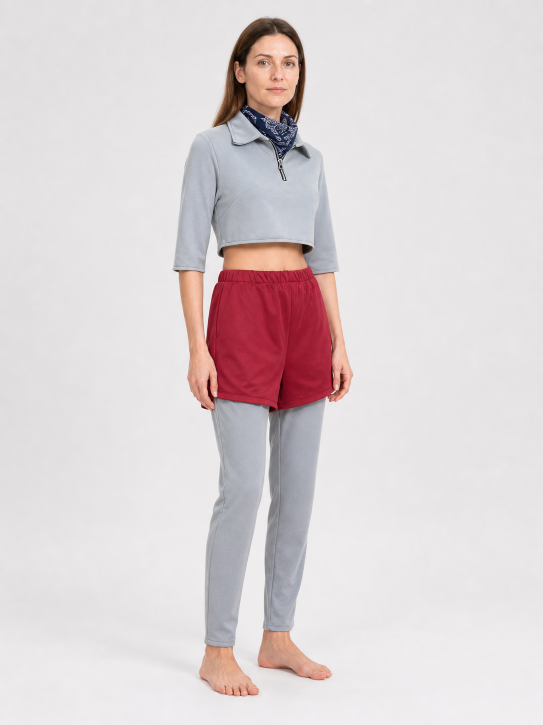 Eleven Cosplay Costume: Jacket, Pants, Shorts, and Scarf side view