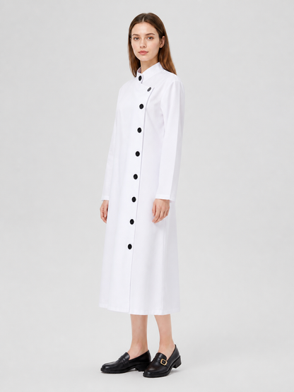 Halloween Carnival Costume, White Long Coat side view