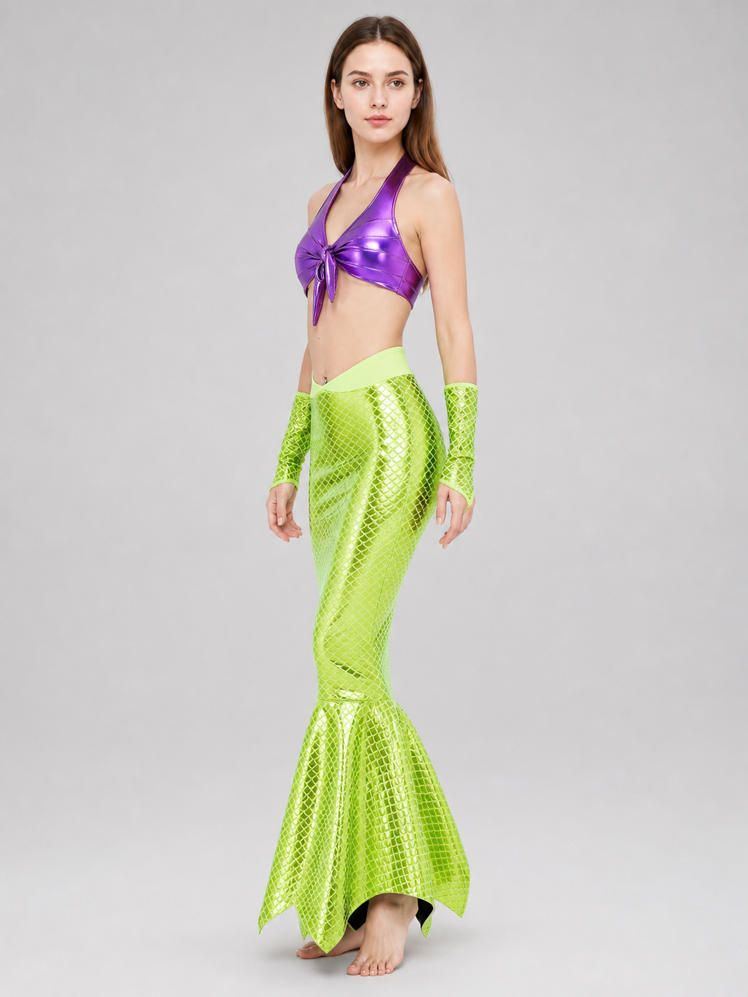 Mermaid Cosplay Costume with Fish-Scale Pattern side view