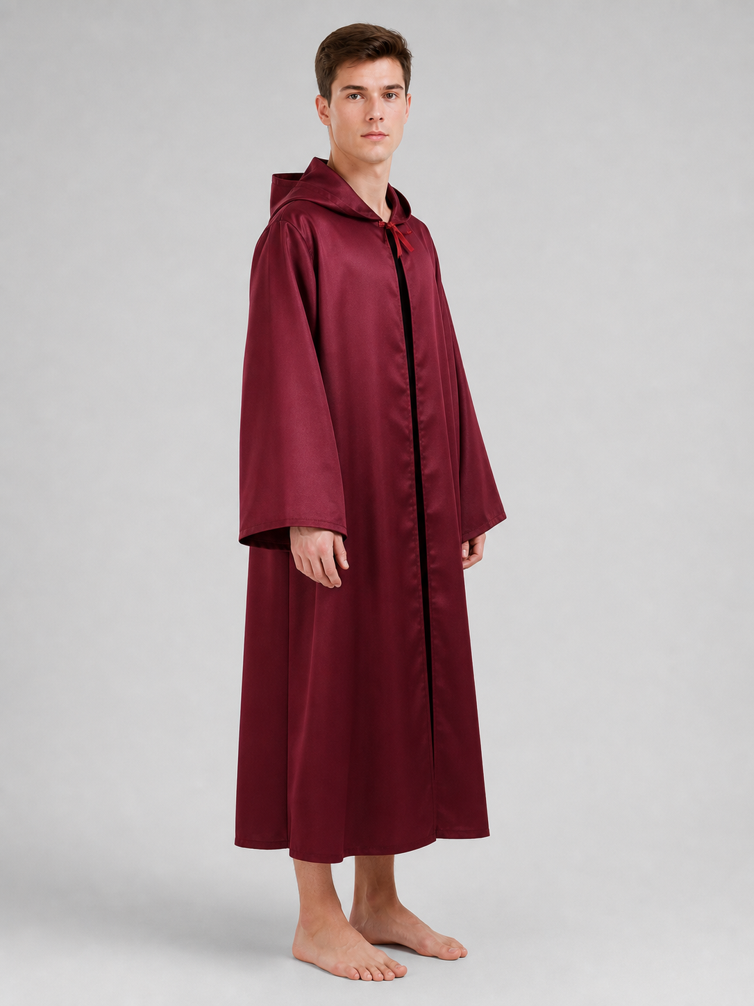 Hooded Cloak Cape for Cosplay, Burgundy