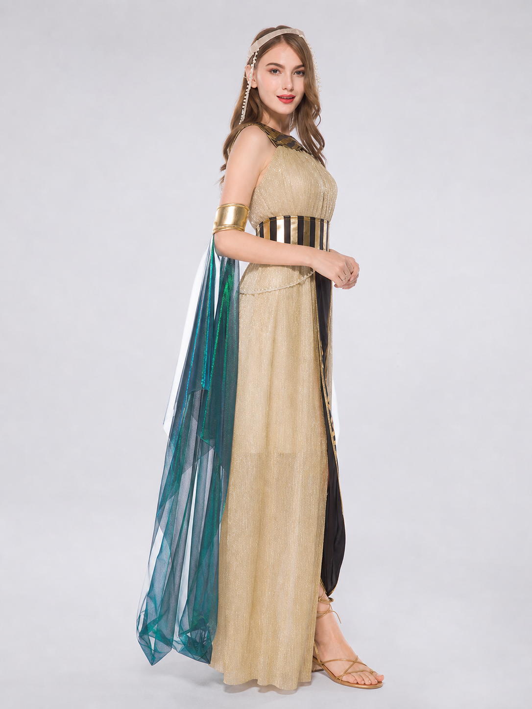 Cleopatra Cosplay Costume with Dress and Cape