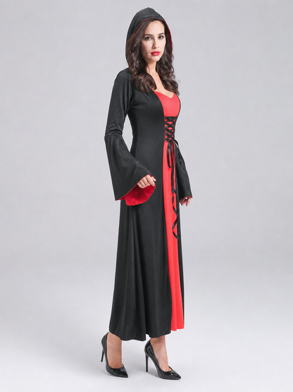 Vampire Costume with Lacing and Wide Sleeves