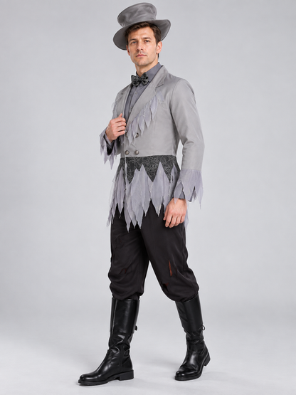 Gray and Black Carnival Costume with Bow Tie