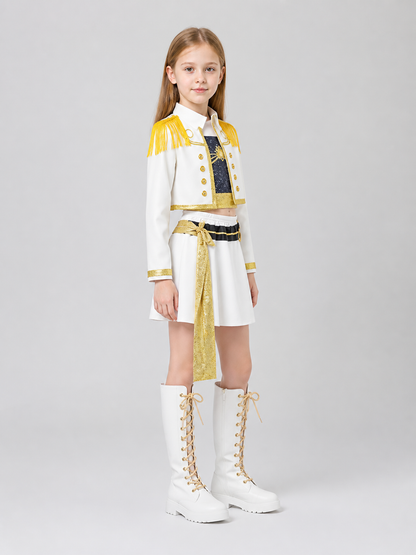 Stage Cosplay Costume: White Jacket and Skirt side view