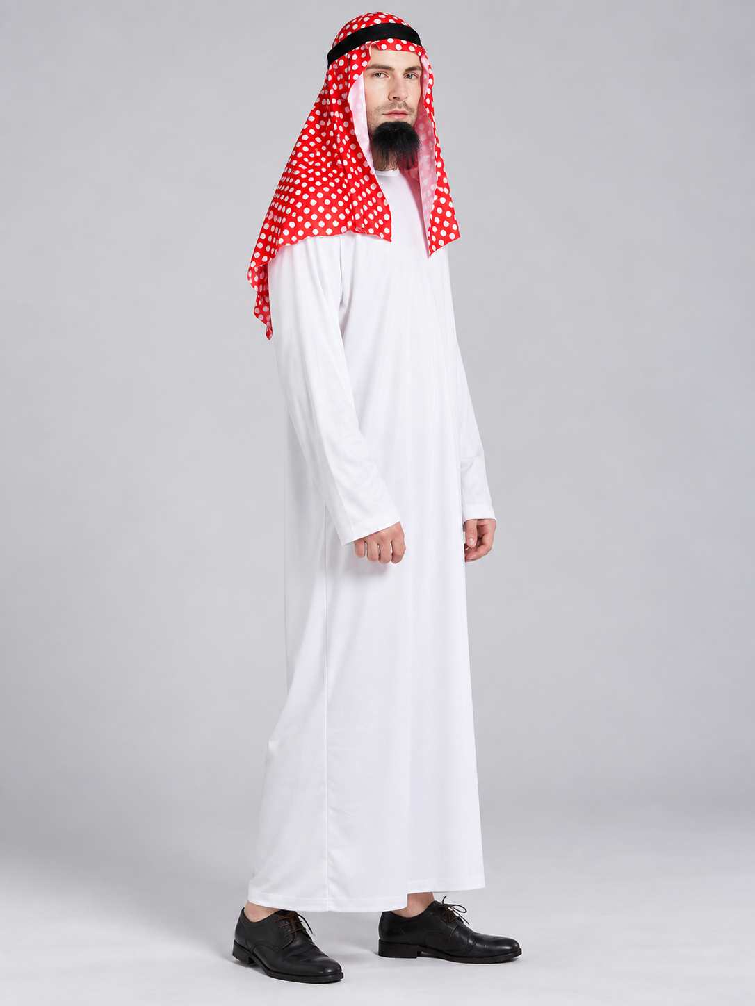 Carnival Costume with Polka-Dot Scarf and Beard