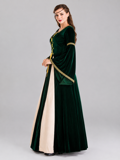 Lace-Up Costume Dress with Gold-Tone Trim side view