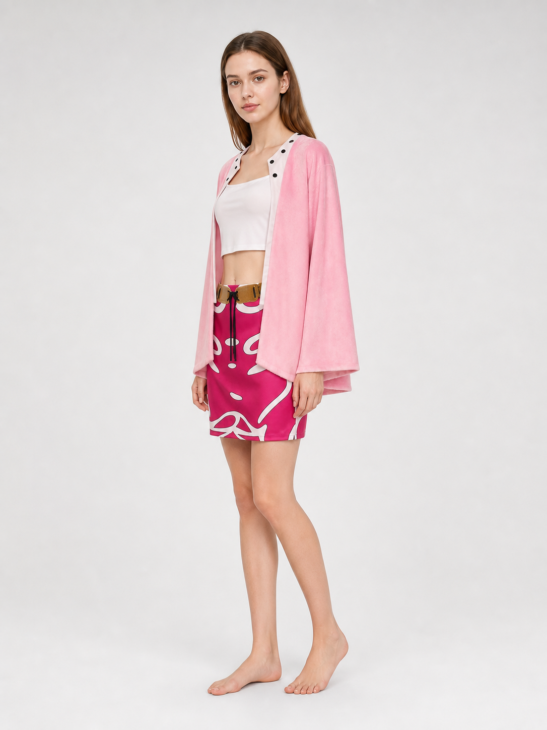 Doflamingo Cosplay Costume: Vest, Jacket, Skirt