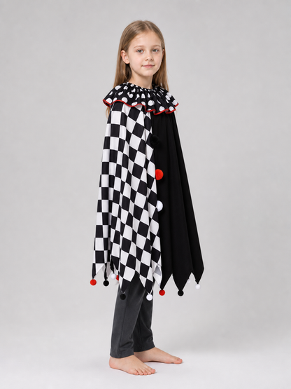 Halloween Clown Costume: Plaid Cape