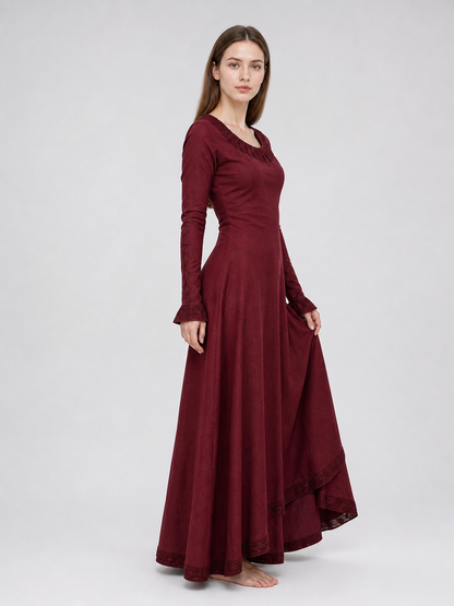Long-Sleeve Medieval-Style Maxi Dress