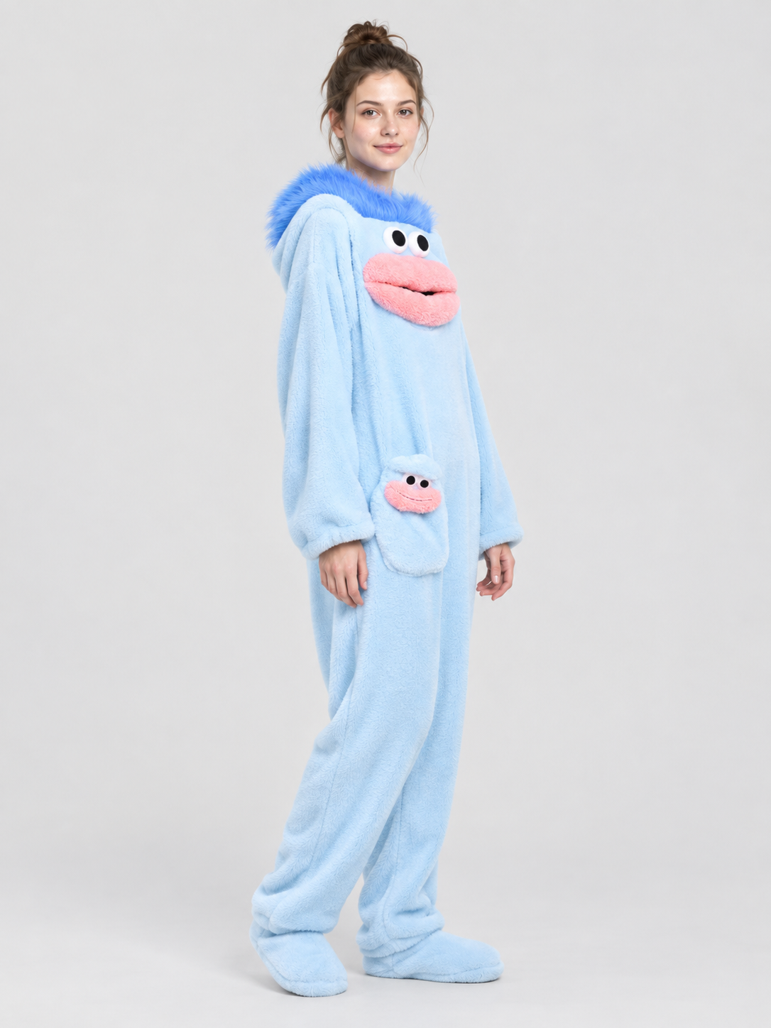 Insulated Fleece Jumpsuit Pajama in Coral Fleece