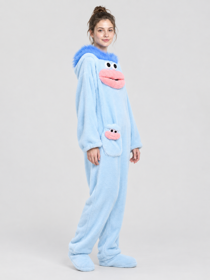 Insulated Fleece Jumpsuit Pajama in Coral Fleece