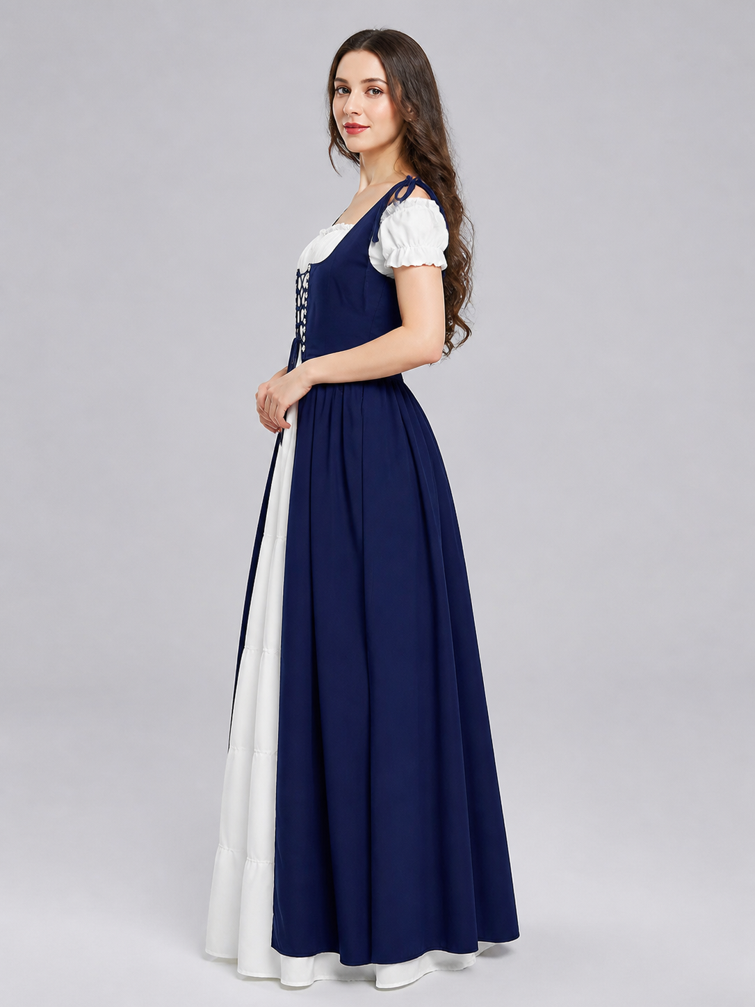 Medieval-Style Costume Dress with Lacing side view