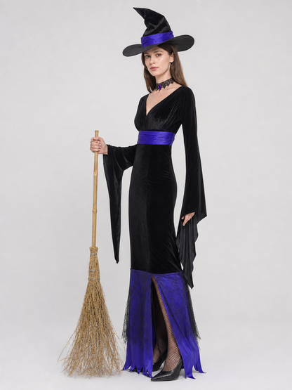 Witch Costume: Dress and Purple Details side view