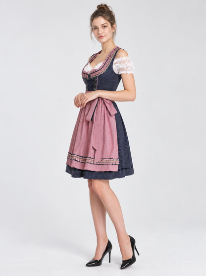 Bavarian-Style Dress with Apron for Oktoberfest