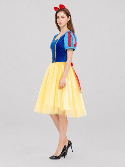Snow White Costume Dress with Cape and Headband