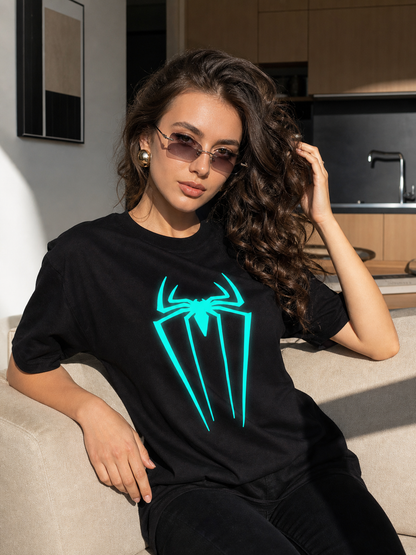 Marvel T-Shirt with Neon Print, Black