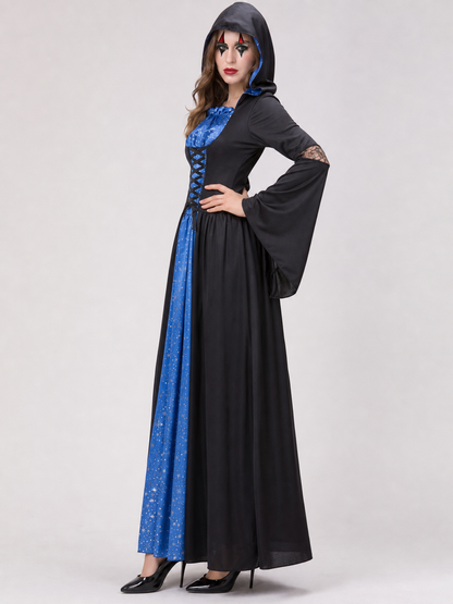 Costume with Hood, Lace-Up Details, and Stars