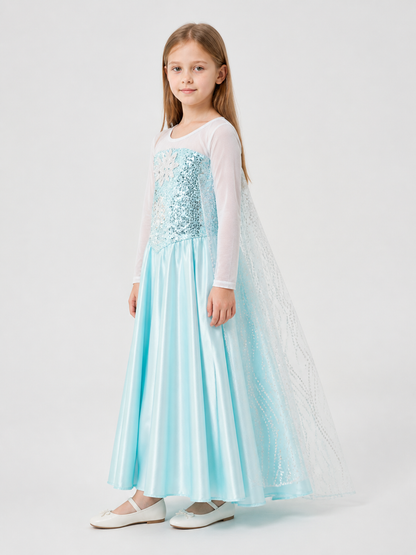 Children's Stage Dress Jumpsuit with Snowflakes side view