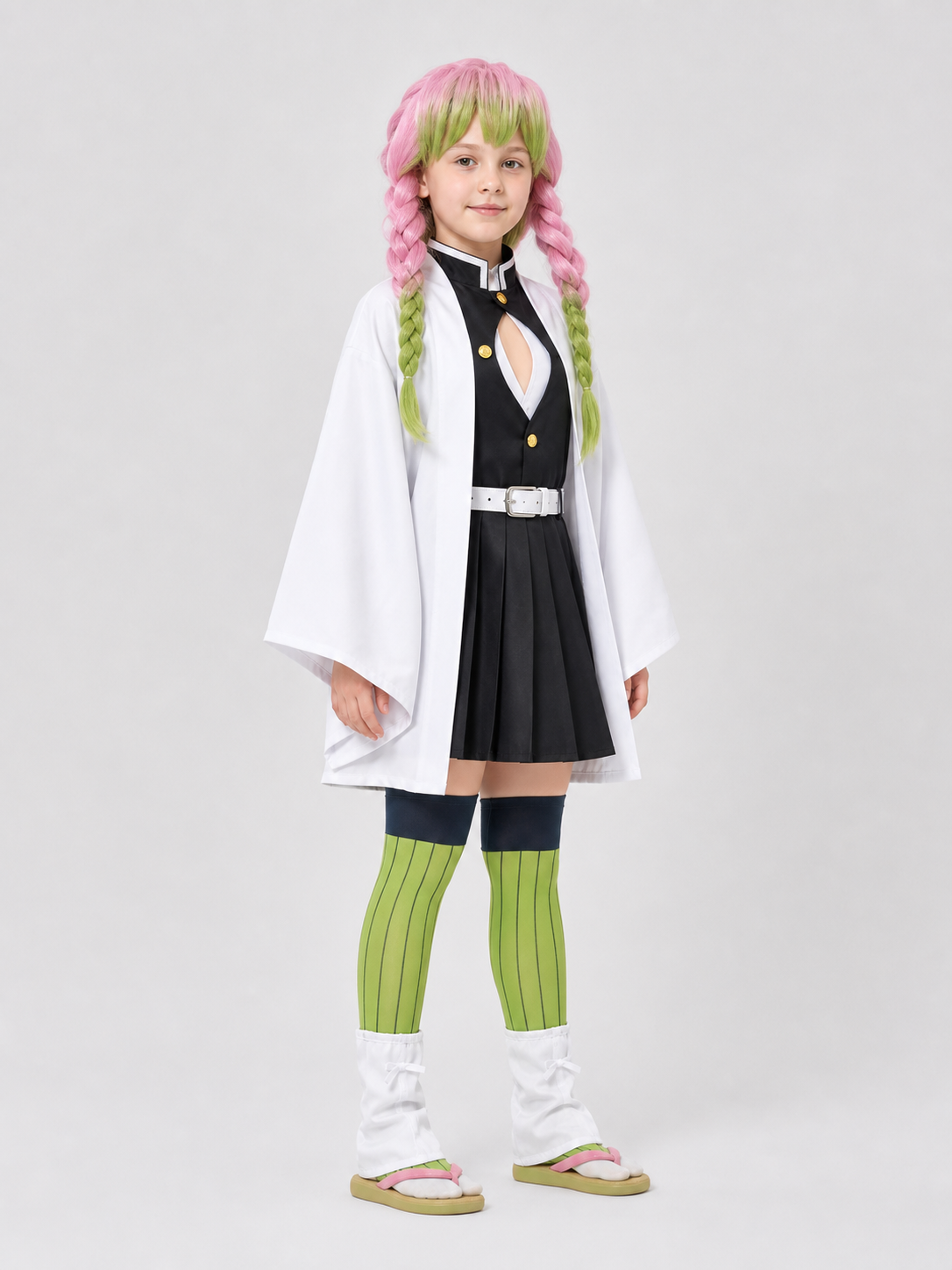 Shinobu Cosplay Costume from the Anime with Cape and Wig side view