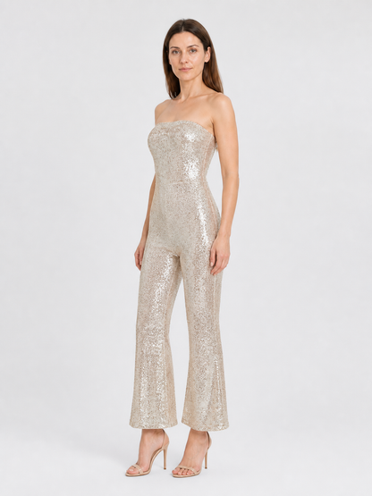 Sparkling Barbie Flare-Leg Jumpsuit for Cosplay side view