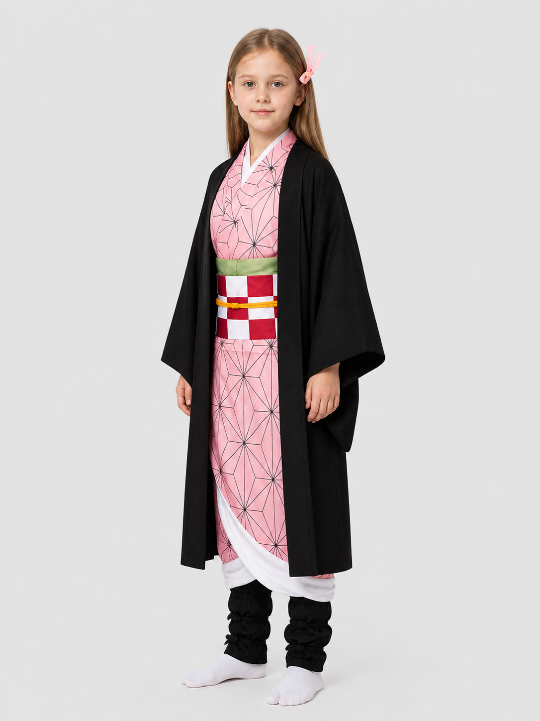 Demon Slayer Cosplay Costume with Cape side view