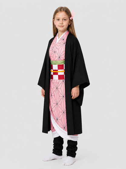 Demon Slayer Cosplay Costume with Cape side view