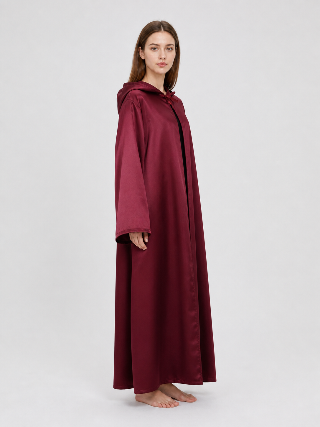 Burgundy Hooded Cape for Cosplay