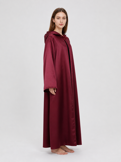 Burgundy Hooded Cape for Cosplay