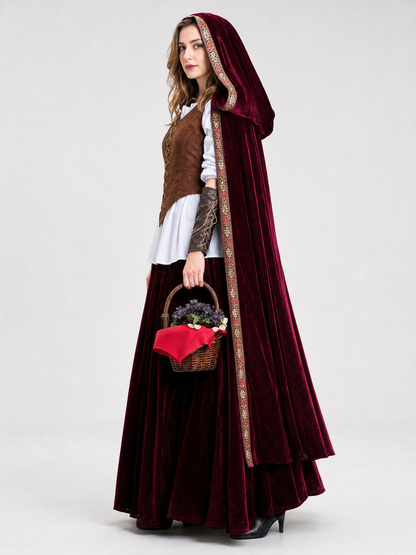 Little Red Riding Hood Costume with Cape and Skirt for Stage