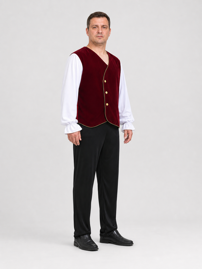 Russian Folk Stage Costume with Vest and Trousers side view