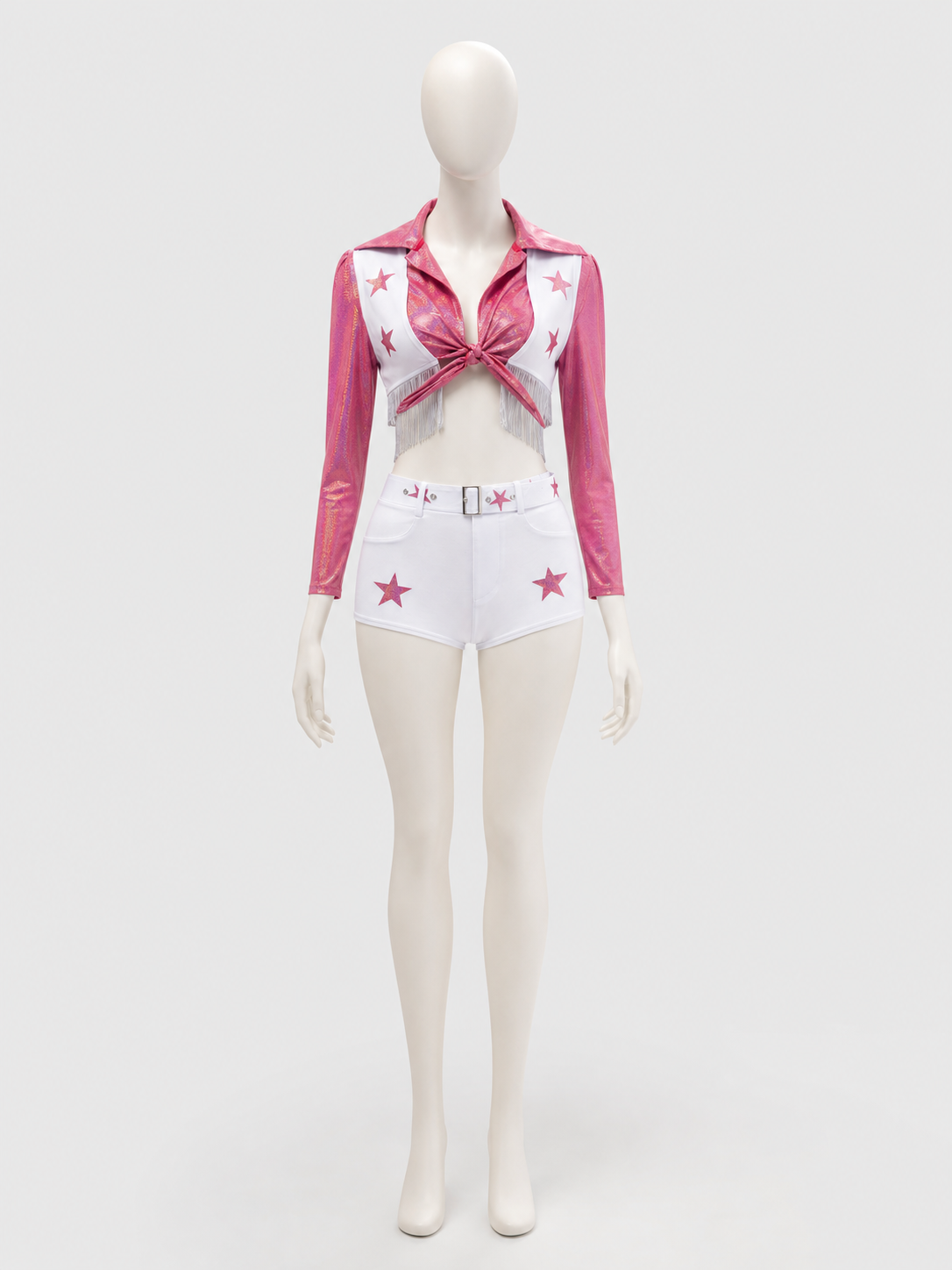 Sparkly Stage Costume with Stars (Top and Shorts) side view